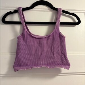 FP Movement by Free People Lavender Ribbed Crop Top